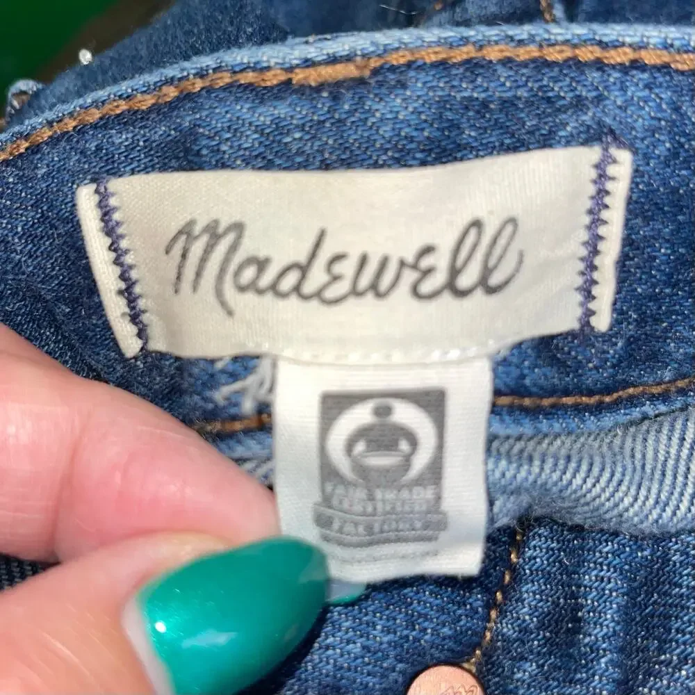 Madewell Medium Wash High-Rise Cropped Wide-Leg Jeans - Picture 9 of 11